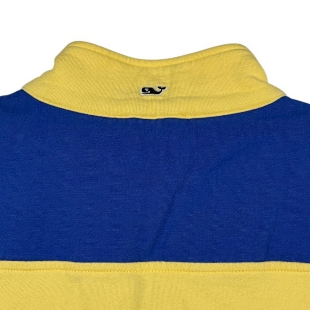 Vineyard Vines Nautical Yellow Blue Colorblock Quarter Zip Pullover Womens L - Picture 3 of 8